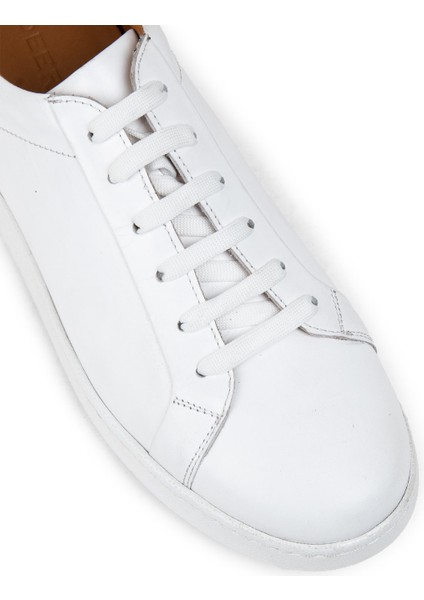 Deri Beyaz Erkek Sneaker Ayakkabı - 01829MBYZC14 indirimleri