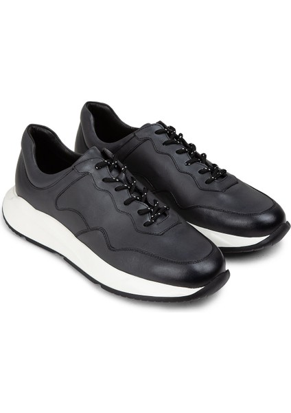 Deri Gri Erkek Sneaker Ayakkabı - 01725MGRIE04