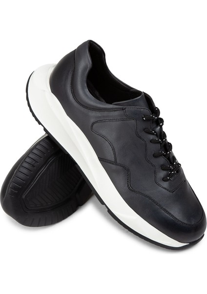 Deri Gri Erkek Sneaker Ayakkabı - 01725MGRIE04