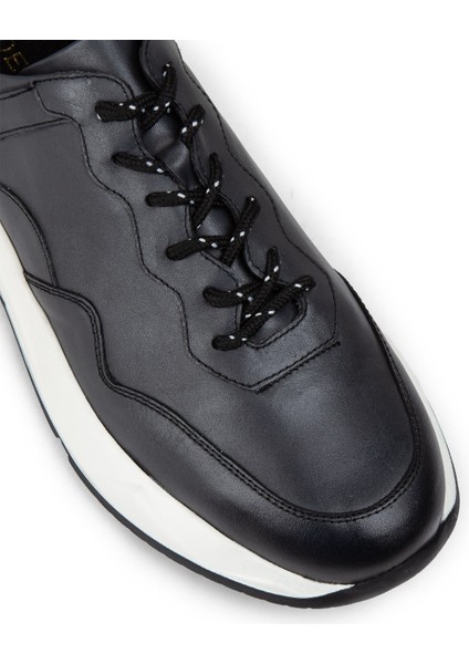 Deri Gri Erkek Sneaker Ayakkabı - 01725MGRIE04