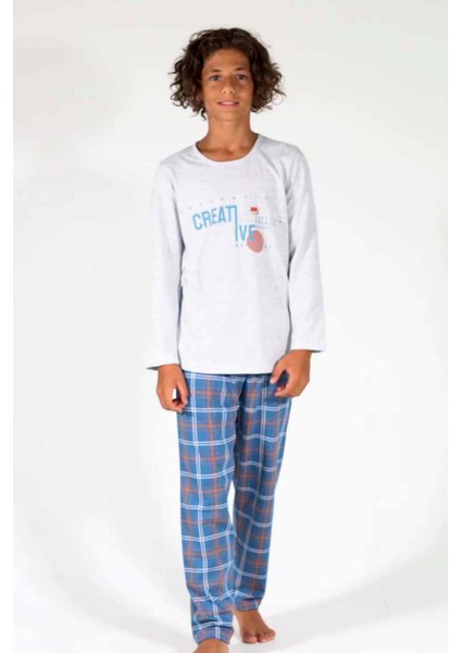 Pamuklu Erkek Çocuk Uzun Kol Pijama Takım(9-10/15-16) , 305076