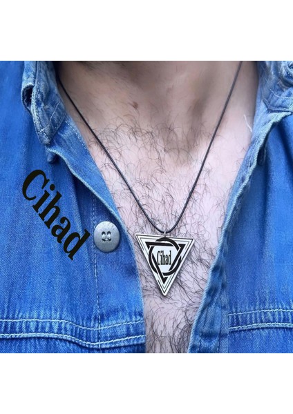 Cihad Ismıne Özel Erkek Içın Çelık Kolye-Ahmet1