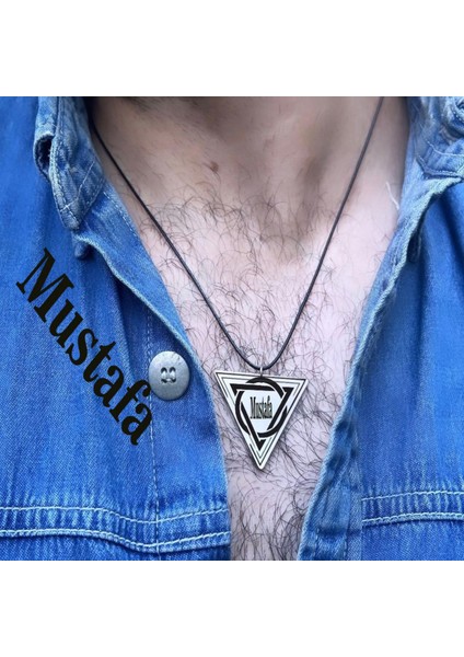 Mustafa Ismıne Özel Erkek Içın Çelık Kolye-Ahmet1