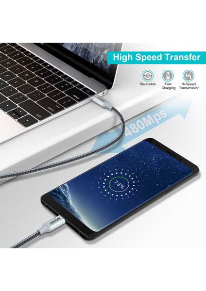 PD100W Usb-C'den Usb-C'ye 1,8 M Şarj Kablosu