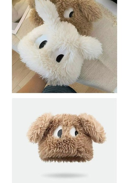 Sevimli Karikatür Komik Köpek Şapka Kadın Gözleri Uzun Kulaklar Kalınlaşmış Kazak Şapka Sonbahar ve Kış Sıcak ve Soğuk Geçirmez Peluş Şapka (Yurt Dışından)