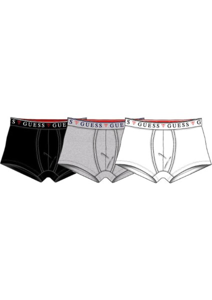 Siyah - Beyaz Erkek Boxer U97G01KCD31-F017