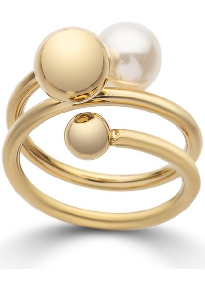 Pearl Gold Çelik Yüzük