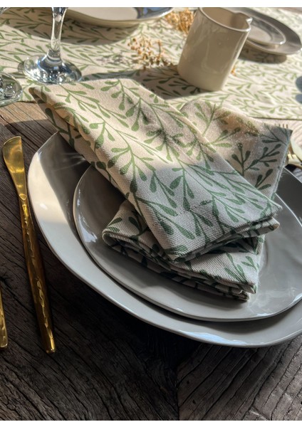 Krem Yaprak Desenli Peçete indirimleri