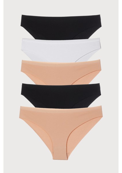 Kadın Külot 5'li Paket Lazer Kesim Pamuklu Interlok Likrali Mıxcolor fiyatları
