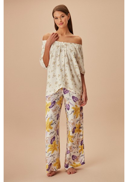 Lila Maskülen Pijama Takımı