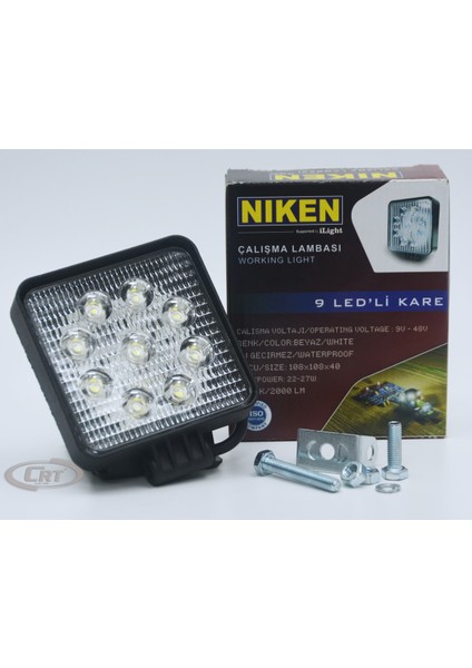 Kare Çalışma Lambası 9 LED Pro Seri