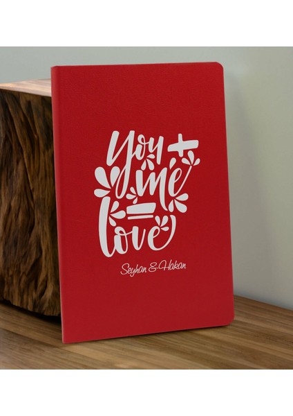 Sevgiliye Özel Isimli Kırmızı Defter ve Cam Matara Hediye Seti-11, Sevgiliye Hediye, Sevgililer Günü, Yeni iş hediyesi