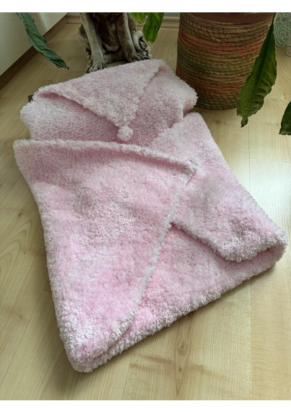 El Örgüsü Ponpon Detaylı Kalın Peluş Bebek Triko Battaniye 85*95 cm fiyatları