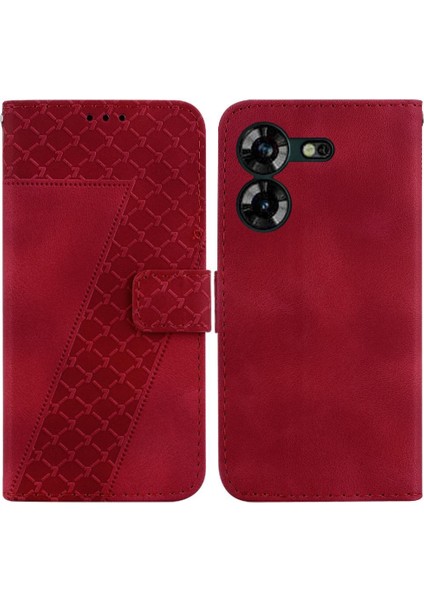 Tecno Pova 5 Için Pu Deri Kabartmalı Desen Cüzdan Flip Folio Telefon Kılıfı (Yurt Dışından)