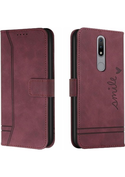 Nokia 2.4 El Kayışı Manyetik Kapatma Pu Deri Kart Yuvaları Için Telefon Kılıfı (Yurt Dışından)