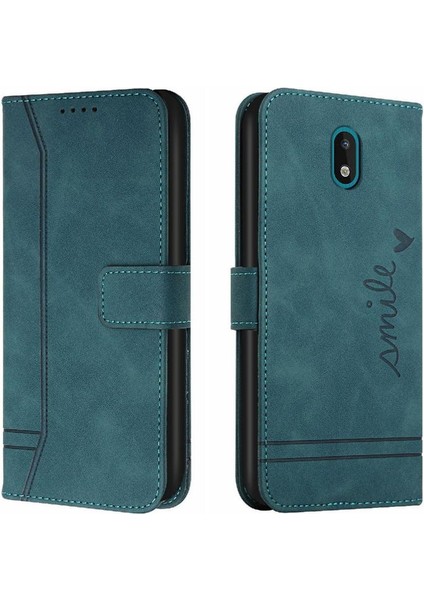 Nokia C2 Için El Kayışı Flip Folio Cüzdan Kart Yuvaları Pu Telefon Kılıfı (Yurt Dışından)