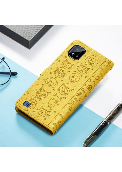 Realme C20 Için Deri Kısa Kayış Karikatür Hayvanlar Darbeye Telefon Kılıfı (Yurt Dışından) indirimleri
