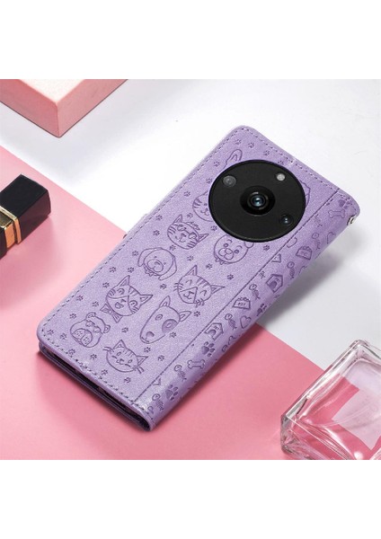 Realme 11 Pro Karikatür Hayvanlar Için Kısa Kayış Darbeye Telefon Kılıfı (Yurt Dışından)