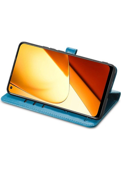 Realme 11 Için Deri Kısa Kayış Karikatür Hayvanlar Çevirin Telefon Kılıfı (Yurt Dışından)