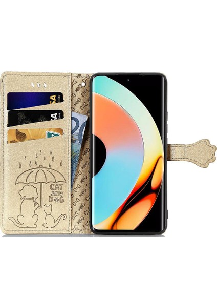 Realme 10 Proplus Karikatür Hayvanlar Için Kısa Kayış Deri Flip Telefon Kılıfı (Yurt Dışından) modelleri