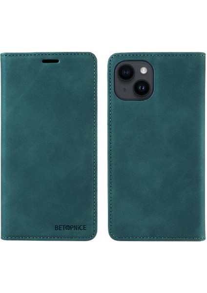 Iphone 14 Için Pu Deri Manyetik Folio Cüzdan Koruyucu Telefon Kılıfı (Yurt Dışından)