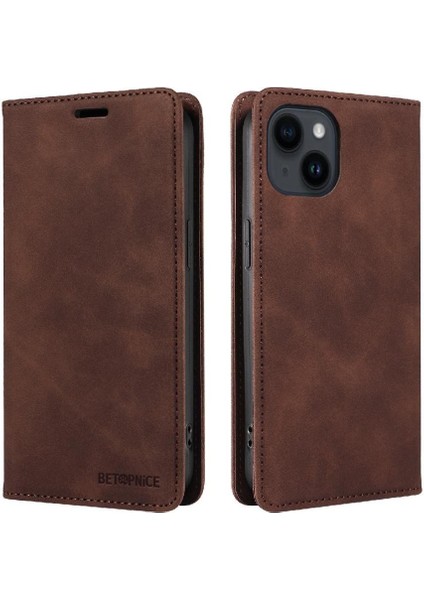 Iphone 14 Için Pu Deri Manyetik Folio Cüzdan Koruyucu Telefon Kılıfı (Yurt Dışından)