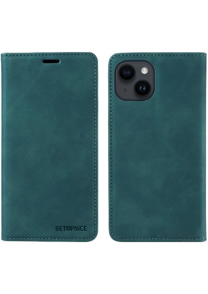 Iphone 13 Için Koruyucu Pu Deri Folio Cüzdan Manyetik Telefon Kılıfı (Yurt Dışından)