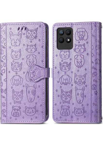 Realme 8i Kısa Kayış Karikatür Hayvanlar Için Darbeye Telefon Kılıfı (Yurt Dışından)