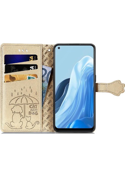 Oppo Case 7 5g Flip Için Karikatür Hayvanlar Darbeye Kısa Kayış Telefon Kılıfı (Yurt Dışından)