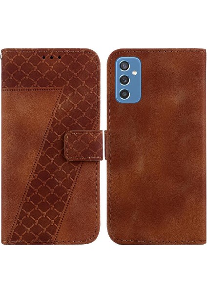 Için Samsung Galaxy M52 5g Flip Folio Cüzdan Kabartmalı Pu Telefon Kılıfı (Yurt Dışından)