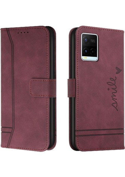 Vivo Y21/Y21S/Y33S Flip Folio Cüzdan Manyetik Kapatma El Için Telefon Kılıfı (Yurt Dışından)