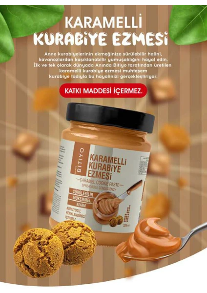 Karamelli Kurabiye Ezmesi %100 Doğal Vegan Kahvaltılık Için Dünyada Ilk ve Tek 325 gr Katkısız Krmlezm