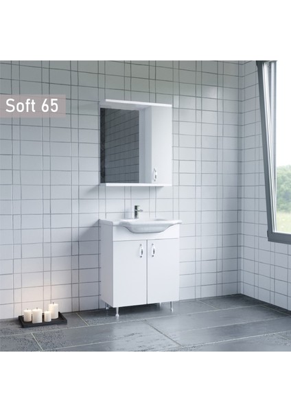 Soft 65 cm Beyaz Banyo Dolabı