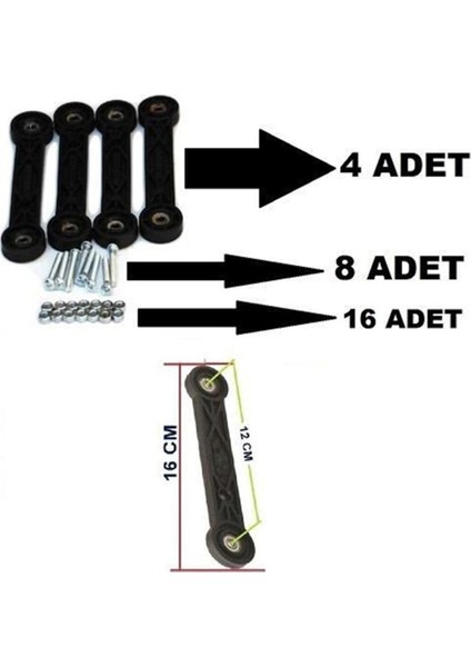 Beşik Sallama Çocuk Bebek Beşiği Aparatı Seti Siyah Iki Delik Arası 12CM