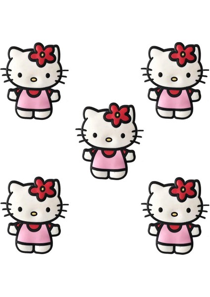 5'li Plastik Pembe Hello Kitty Çocuk Düğme Mobilya Kulp