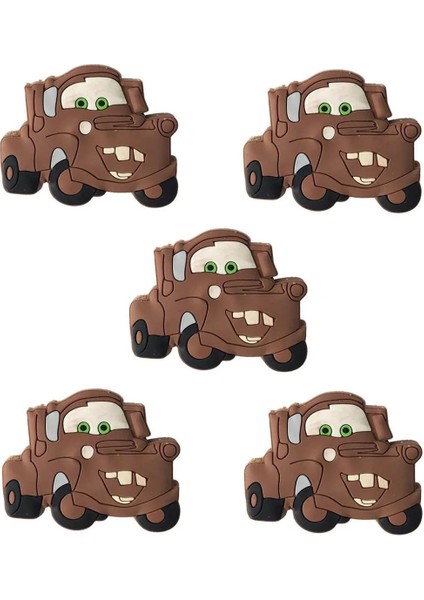 5'li Plastik Kahverengi Çekici Çocuk Düğme Mobilya Kulp