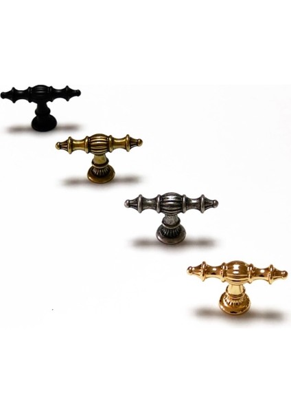 4'lü Şehzade Antik Gümüş Tekli Düğme Mobilya Mutfak Banyo Çekmece Kulp fiyatları