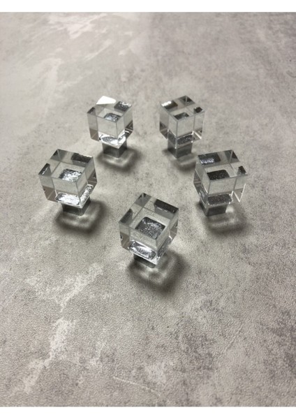 20MM Küp Kristal Krom Düğme Mobilya Kulp