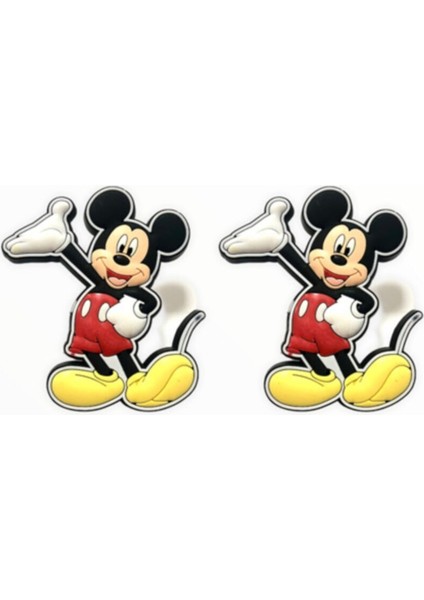 2'li Plastik Lisanslı Kırmızı Mickey Mouse Çocuk Düğme Mobilya Kulp