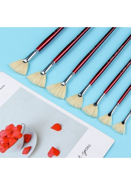 No.7 Tarzı Fan Shap Guaj Boyama Kalem Çocuklar Öğrenci Suluboya Fırça Kıllar Saç Boya Fırçası Set Çizim Sanat Malzemeleri (Yurt Dışından) fiyatları