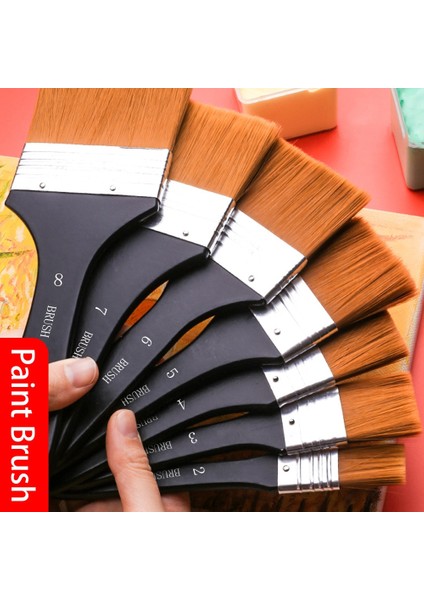 No.8 Stili Yüksek Li Naylon Boya Fırçası Farklı Boyut Ahşap Saplı Akrilik Yağlıboya Okul Sanat Malzemeleri Için Suluboya Fırçaları (Yurt Dışından) modelleri