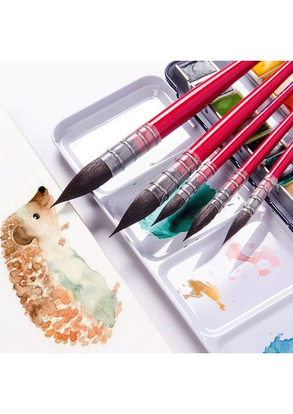 Kırmızı 8 Tarzı El Yapımı Suluboya Boya Fırçası Sincap Naylon Saç Sivri Boyama Fırça Seti Suluboya Fırçası Boyama Seti Sanat Malzemeleri (Yurt Dışından) fırsatları