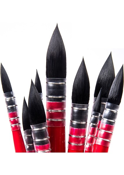 Kırmızı 8 Tarzı El Yapımı Suluboya Boya Fırçası Sincap Naylon Saç Sivri Boyama Fırça Seti Suluboya Fırçası Boyama Seti Sanat Malzemeleri (Yurt Dışından) indirimleri