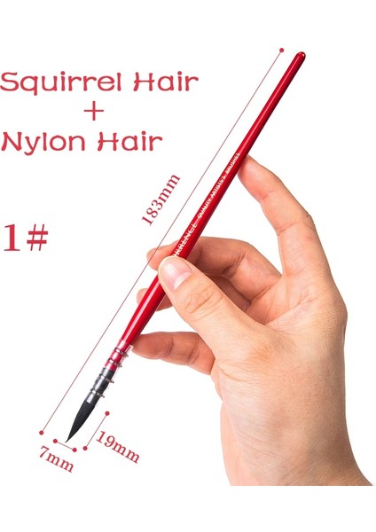 Kırmızı 1 Tarzı Profesyonel Suluboya Boya Fırçası El Yapımı Sincap Naylon Saç Sivri Boyama Fırça Seti Suluboya Resim Sanat Malzemeleri Için (Yurt Dışından)