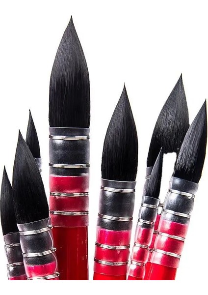 Kırmızı 1 Tarzı Profesyonel Suluboya Boya Fırçası El Yapımı Sincap Naylon Saç Sivri Boyama Fırça Seti Suluboya Resim Sanat Malzemeleri Için (Yurt Dışından) indirimleri