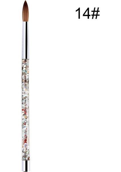 No.14 Tarzı Nail Art Fırça Akrilik Uv Jel Glitter Çizim Boyama Fırçaları Kristal Saplı Naylon Saç Oyma Çiçek Kalemleri Nail Art Kaynağı (Yurt Dışından)