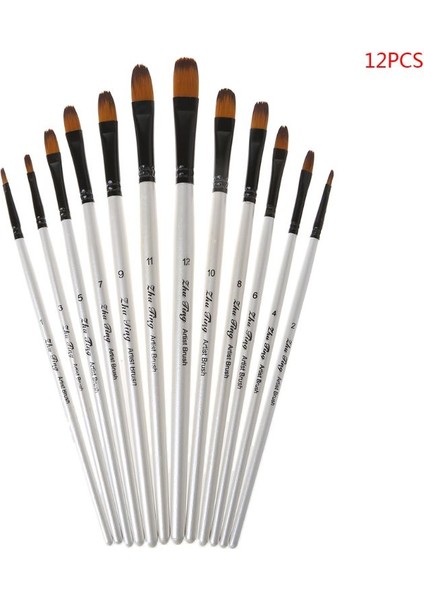 No.3 Tarzı Sanatçı Boya Fırçası Seti Naylon Kıllar Suluboya Akrilik Yağlıboya Eğimli Düz Yuvarlak Sivri Kalem Ucu Ahşap Saplı Sanat Acc (Yurt Dışından)