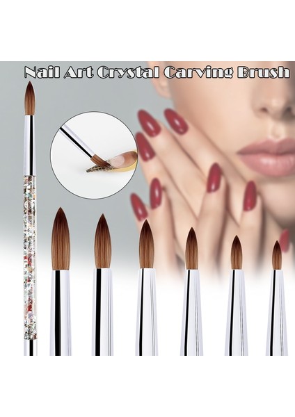 No.4 Tarzı Nail Art Fırça Akrilik Uv Jel Glitter Çizim Boyama Fırçaları Kristal Saplı Naylon Saç Oyma Çiçek Kalemleri Nail Art Kaynağı (Yurt Dışından)