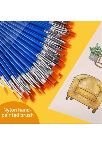 Et Ince Yağlı Boya Fırçası Akrilik Boya Dijital Boyama Çocuk Çevre Naylon Fırça Sıralı Kalem Kırtasiye (Yurt Dışından)