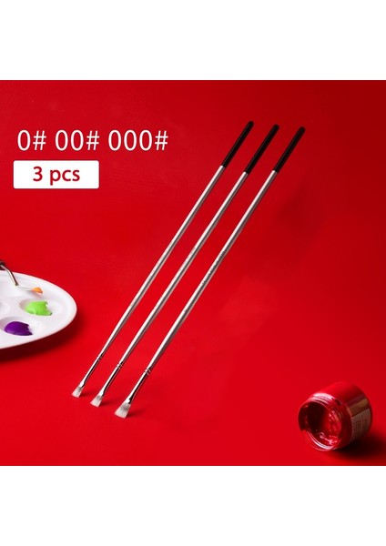 0 00 000 Yelpaze Şeklinde Stil Minyatür Yelpaze Şeklinde Suluboya Guaj Iki Renkli Naylon Saç Kanca Hattı Yağlı Boya Fırçası Akrilik Kalem Gümüş Uzun Çubuk Sanat Malzemeleri (Yurt Dışından)